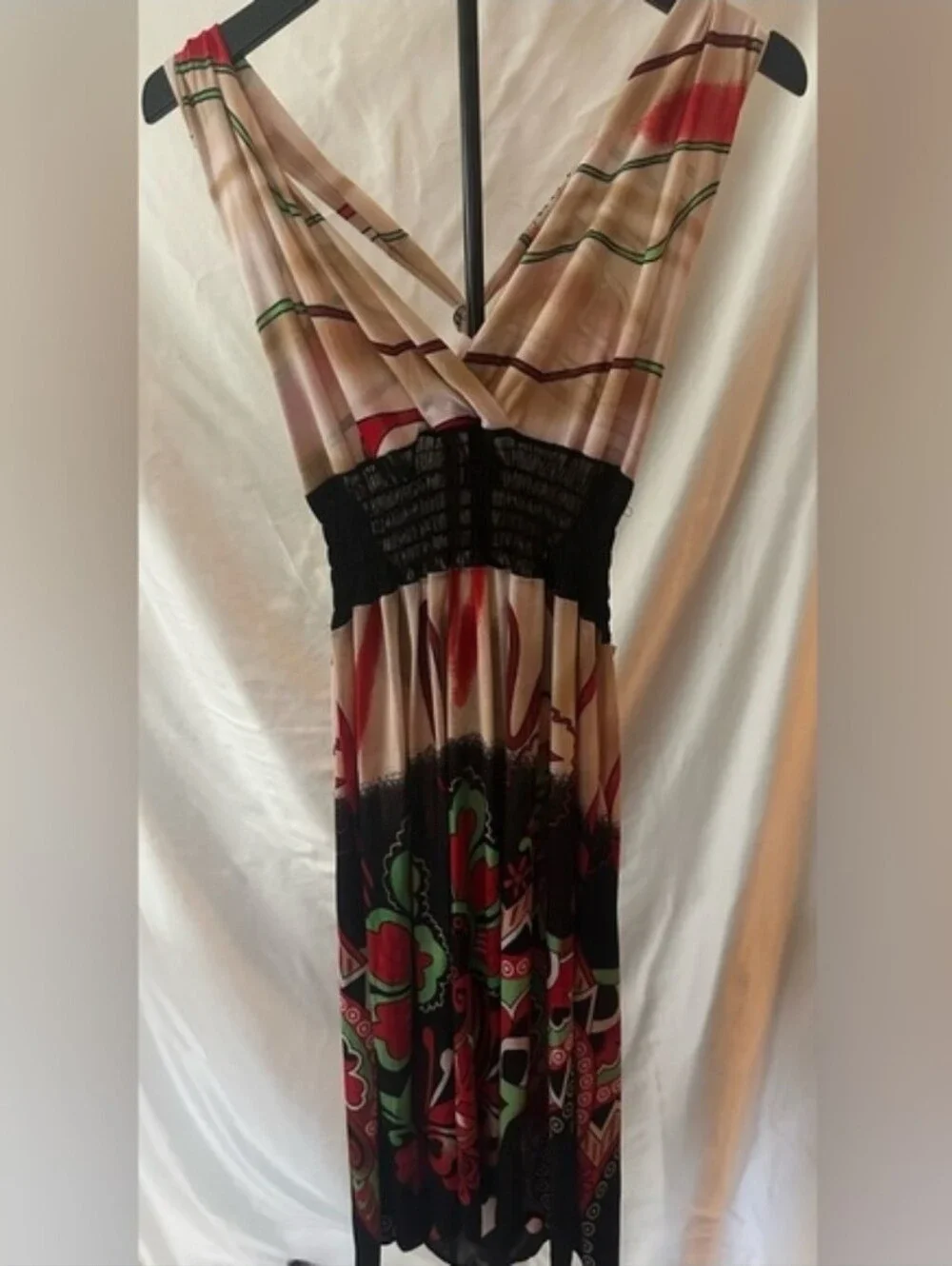 $6 NWOT ACE XL COTTON POLY GRECIAN HALTER SUNDRESS - Picture 1 of 5